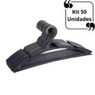 Kit 50 Cabides Adulto Reforçado Para Organização de Casa e Lojas Com Encaixe Para Cintos, Gravatas e Blusas de Alça