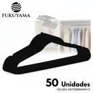 KIT 50 CABIDES DE VELUDO PRETO ANTIDESLIZANTE PREMIUM FUKUYAMA Com Gancho Giratório 360