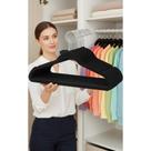 Kit 50 Cabides Veludo Preto Slim Antideslizante Aço 44cm