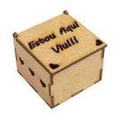 Kit 50 Caixa Quadrada Biju ou Lembrancinha Estou Aqui Viu!! 6x6x5 Laser Mdf Madeira