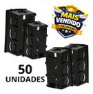 Kit 50 Caixas de Luz 4x2 Preta Plástica Para Tomada e Interruptor