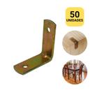 Kit 50 Cantoneira L para Móveis 25x25mm Reforço Cadeira Mesa Gaveta Fixa Estruturas