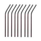 Kit 50 canudos de inox curvos 6mm com 21,5cm