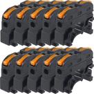 Kit 50 Conector Emenda Preto Tipo Alavanca 1 Polo Inline Para Trilho Din 32a