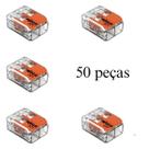 Kit 50 Conectores de Emenda Com Alavanca 221-412 2 Condutores 0,2mm² à 4,0mm² Wago