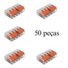 Kit 50 Conectores de Emenda Com Alavanca 221-415 5 Condutores 0,2mm² à 4,0mm² Wago