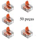 Kit 50 Conectores de Emenda Com Alavanca 221-612 2 Condutores 0,5mm² à 6,0mm² Wago