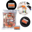 Kit 50 Conectores de Emenda Rápida 4 Vias Transparente para Fios Elétricos