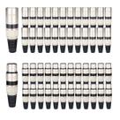 Kit 50 Conectores XLR Macho e Fêmea Balanceado Voik XLR-BK Metal Preto
