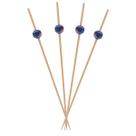 Kit 50 Espeto Azul Bolinha 12cm Festa Decoração Petisco