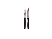 Kit 50 Facas e 50 Garfos Lamina Inox Cabo Preto
