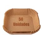 Kit 50 Forma Quadrada Protetor Para Fritadeira Elétrica Airfryer Papel Descartável Kit 50 Forma Quadrada Protetor Para Fritadeira Elétrica Airfryer Papel Descartável