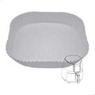 Kit 50 Formas De Papel Quadrada 20cm Para Fritadeira Elétrica Air Fryer Descartável Branca