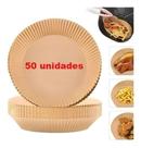Kit 50 Forro Papel não suja Descartável Protetor Cesto Airfryer