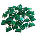 Kit 50 Fusíveis Lâmina Médio 30 Amperes Universal Verde AMS16030