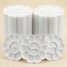 Kit 50 Godês De Plástico Branco Formato Flor 12 Cavidades Paleta Resistente Para Escolas Públicas Creches E Projetos De Educação Artística -
