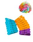 Kit 50 Grampo Estender Roupa Toalha Reforçado Prendedor Varal Pregador Plástico Resistente Colorido