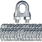 Kit 50 grampos clips para cabo de aço 1/4