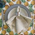 Kit 50 Guardanapos em Jacquard Bege 40x40cm - Atacado