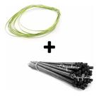Kit 50 Haste Bambu 50cm E 10 Metros Amarril Para Tutorar Plantas Orquídeas Sustentação