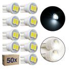 Kit 50 Lâmpada T10 LED Luz Branca 12V W5w Automotiva Atacado