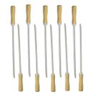 Kit 50 Mini Espeto Espetinho Lâmina Inox Cabo Madeira Churrasco Carne Coração - AMZ
