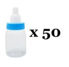 Kit 50 Mini Mamadeira Lisa Azul Para Lembrancinha