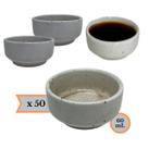 Kit 50 Molheira Porta Shoyu Nozoki Porcelana Creme Mesclado 60mL