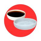Kit 50 Molheira Porta Shoyu Tigela 110mL Sushi Nozoki Branco 10cm