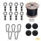 Kit 50 mts Cabo Aço+ Mosquetões+ Bolinha+ Terminais Academia