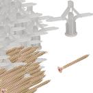 Kit 50 parafusos + 50 bucha plastico drywall 15a23mm Kit 50 parafusos + 50 bucha plastico drywall 15a23mm