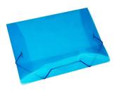 Kit 50 Pastas Aba Elásticas Plástica Ofício Fina Azul Acp