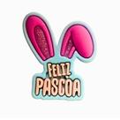 Kit 50 Peças aplique Emborrachado Orelha Coelho Feliz Páscoa