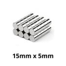 Kit 50 Peças Imã Neodímio Disco Magnético N35 15 x 5 mm Super Forte Potente Redondo