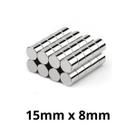 Kit 50 Peças Imã Neodímio Disco Magnético N35 15 x 8 mm Super Forte Potente Redondo