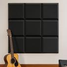 Kit 50 Placa Acústica Lisa Antichamas 50x50x3cm Espessura - Espuma Perfilada Isolamento e Tratamento Acústico