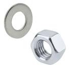 Kit 50 Porca 3/8 UNC Sextavada Chave 9/16 E 50 Arruela Lisa