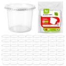 Kit 50 Pote Redondo 250 Ml Com Tampa Transparente Microondas Freezer Seguro Kit 50 Pote Redondo 250 Ml Com Tampa Transparente Microondas Freezer Seguro