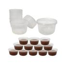 Kit 50 Potes Com Tampa Lacre Alta Vedação Redondo Transparente 330ml Kit 50 Potes Com Tampa Lacre Alta Vedação Redondo Transparente 330ml