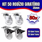 Kit 50 Rodízio Giratório Em Gel Rodinha Silicone Para Móveis 35mm 25 Com Freio 25 Sem Freio Anti Risco