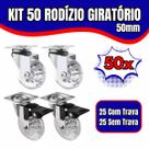 Kit 50 Rodízio Giratório Em Gel Rodinha Silicone Para Móveis 50mm 25 Com Freio 25 Sem Freio Anti Risco