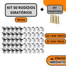 Kit 50 Rodízio Giratório Gel Rodinha De Silicone Com Parafusos 50mm