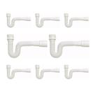 Kit 50 Sifão Simples Sanfonado Universal Tubo Extensivo Para Pias