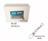 Kit 50 Snap Pesca Com Girador Marine Sports N-1/0 Nickel