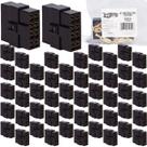 Kit 50 Terminal Conector 8 Vias Trava Macho Fêmea Technoise