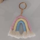 Kit 50 unid chaveiro em Macramé - Arco íris