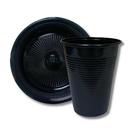 Kit 50 Unidades de Pratinho 15 cm + 50 unidades Copinho Descartável Preto