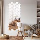 Kit 50 Unidades Espelho Decorativo Colmeia de Hexágonos