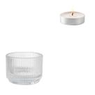 Kit 50 Velas Rechaud com 50 Castiçais Vidro Transparente