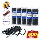 Kit 500 Abraçadeiras de Nylon Preta 4,8mm x 40cm
